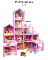 Vente en gros de jouets de luxe bon marché pour filles maison de jeu meubles grand bricolage villa costume jouet maisons de poupées