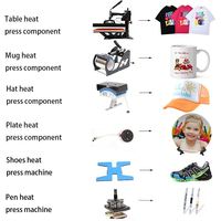 Machine de presse à chaud 12 en 1 pour t-shirt imprimé tasse plaque chapeau stylo combo 15 ''X 15 ouverture automatique