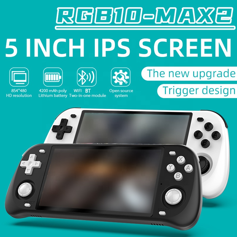 NEW POWKIDDY RGB10MAX 2ハンドヘルドゲーム機 64G IPS画面付き