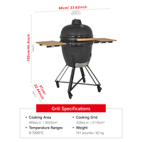 STEEL EGG BBQ 21 Zoll Schwarzer Keramik-Holzkohlegrill Classic III CE GS OEM Anpassbare Farbe Zertifizierter Garten-Grill