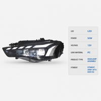 Kit de modification de phares LED pour Audi A5 2008-2016, style RS, avec feux de jour à balayage, compatible 12V