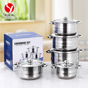 Yuedisi biểu tượng tùy chỉnh 10 cái thép không gỉ <span class=keywords><strong>Cookware</strong></span> sets súp & chứng khoán chậu nấu ăn nồi Set với nắp cho nhà bếp - Product Image 1