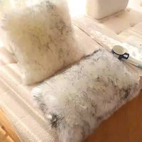 Coussin de soutien en pure laine australienne, carré, à poils longs, pour salon, dossier de canapé, chambre à coucher, baie vitrée, et comme coussin lombaire