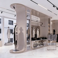 Portant à vêtements rotatif et pliable sur pied en métal personnalisé, facile à assembler, pour la rénovation de magasins de vêtements