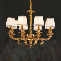 Lustre vintage européen, simple et luxueux, doré, pour la décoration de la maison, salon, salle à manger, luminaire créatif en cuivre massif