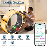 Étanche En Acier Inoxydable Fitness Tracker Smartring pour Hommes Femmes Santé Moniteur Fitness Sport Suivi Podomètre Smart Ring