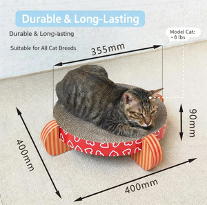 赤いUFO型の猫のおもちゃ在庫あり、傷つきにくい高密度段ボール製猫爪とぎボード - Product Image 5