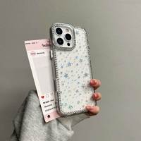 Étui de protection de luxe antichoc en TPU avec diamants DIY et emballage pour téléphones mobiles 14 Pro/16E/13/14/15/16 Pro Max