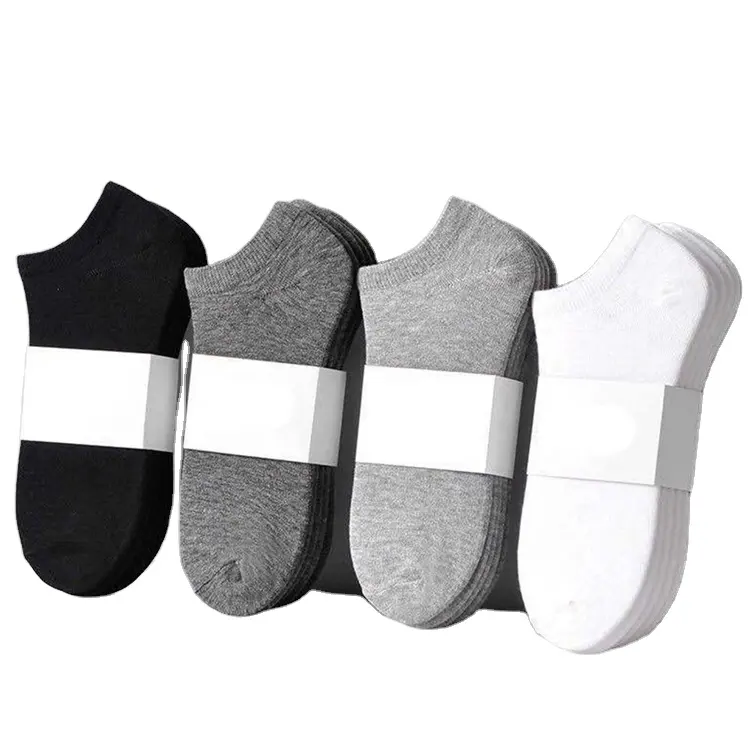 Fast Delivery Plain White Black Gray Ankle Cotton Women Socks Mens Sport Sock
