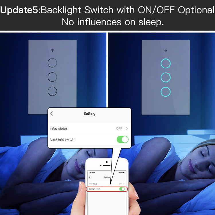US Standard Wireless Remote Control 4Gang No Neutral Line Zigbee Light Switch Panel With Alexa and Google Home