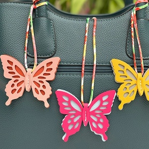 Low Moq New Design <b>Cheap</b> Colorful Leather butterfly Pendant with Cotton Rope for Personalized Leather Bag - Product Image 5