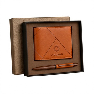 Set de Regalo Empresarial de Cuero PU Personalizado con Logotipo, Cartera, Bolígrafo, Etiqueta con Nombre, Tarjetero, Impresión Promocional, Regalo Corporativo - Product Image 1