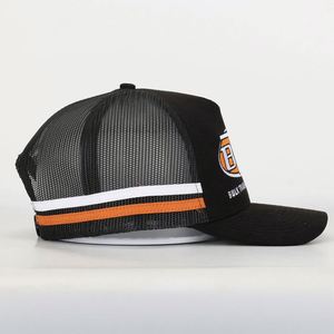 Gorras Trucker Personalizadas con Bordado Plano, Malla Lateral de Perfil Alto, Bordado a Mano, Tela Vaquera Negra, Unisex para Negocios y Playa - Product Image 4