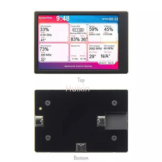 AIDA64 3.5 Inch IPS Type-C Secondary Screen Computer LCD Monitor Display USB Dynamic Display Sub-Screen CPU GPU RAM HDD Graphics
