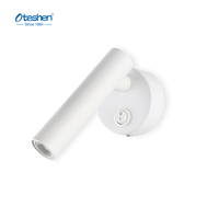 Lampes de lecture murales à LED avec interrupteur, lampe de lecture murale à LED pour chambre à coucher, lampes de chevet, matériau Al, éclairage de lit