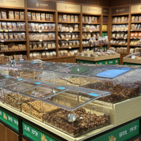 Boîtes d'affichage de bonbons alimentaires en acrylique haute transparence pot en plastique joint écrou épices bac céréales Grain Date en vrac récipient alimentaire