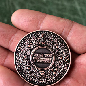 Monete Commemorative Bifacciali in Lega di Zinco con Processo di Rilievo a Filo di Rame <span class=keywords><strong>Antico</strong></span> <span class=keywords><strong>Rosso</strong></span>, Confezionate Singolarmente - Product Image 3