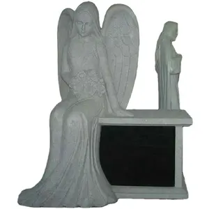 مقعد ذكر من الجرانيت الأسود بتصميم مخصص عالي الجودة بسعر الجملة من SHIHUI مع مقعد ملاك للمقابر