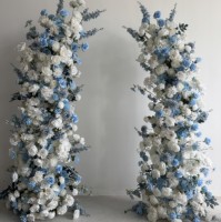 J-H087 Großhandel Künstlicher Blumenbogen Hochzeits-Blumenbogen Lila Rosenbogen Hintergrund Blumensäule für Hochzeitsdekoration