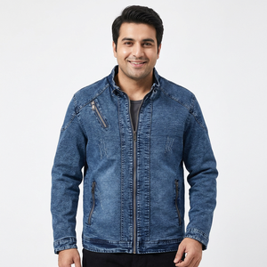 2026 Fall Fashion Vintage High Quality Zipper Slim Casual Classic <b>Denim</b> <b>Jacket</b> for <b>Men</b> - Product Image 1