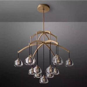 Modern All Copper Crystal Chandelier E27 Led <b>Lighting</b> For Villa Living Room Dining Room And Lounge Area - Product Image 1