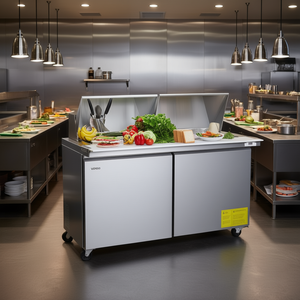 Table de préparation de sandwichs Vevor, réfrigérateur commercial à 2 portes pour la préparation et le stockage des aliments - Product Image 2