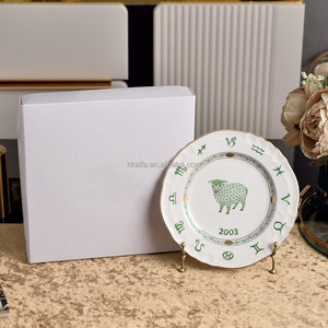 2026 Luxurious 12-Zodiac Pattern American Style Eco-Friendly Bone China <b>Dinner</b> Plate Gift for Birthday New Year - Product Image 2