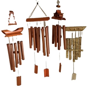 Carillons éoliens en <span class=keywords><strong>bambou</strong></span> faits à la main, vintage, multi-tailles, naturels, pour jardin extérieur, liquidation, ton profond, commémoration - Product Image 1