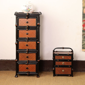 Bamboo antique display shelf, tea set <b>storage</b> cabinet, antique <b>storage</b> cabinet, bamboo products, Xiangfei bamboo, phoenix eye - Product Image 2
