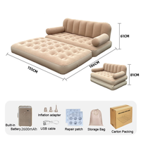 Canapé gonflable, chaise longue gonflable, lit de repos auto-gonflant floqué, portable pour le camping, la plage et les voyages