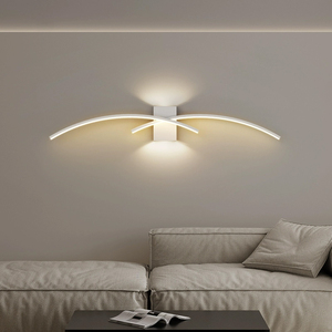 Moderno e minimalista lampada da <span class=keywords><strong>parete</strong></span> a <span class=keywords><strong>LED</strong></span> per camera da letto comodino da salotto con griglia divano TV sfondo a <span class=keywords><strong>parete</strong></span> con Design a strisce lunghe - Product Image 4