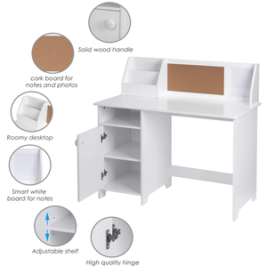 Scrivania per <span class=keywords><strong>Bambini</strong></span> con Spazio di Archiviazione, Tavolo da Studio in Legno per Studenti con Postazione di Lavoro per Computer - Product Image 5