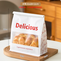 Sacs d'emballage en papier kraft avec fenêtre transparente BOPP à huit soudures latérales, à soufflet de fond, de qualité alimentaire, pour pain et croustilles