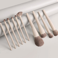Maquillage blanc Brueye maquillage Toolcpurple Pinkom Logo bois paquet personnalisé cheveux synthétiques maquillage fond de teint brosse 1 ensemble