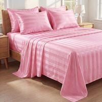 Parure de draps en polyester moderne bleu marine uni 600TC respirante et écologique, drap-housse et taies d'oreiller, la plus vendue pour la literie domestique