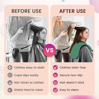 Cape de coiffure imperméable en silicone de qualité supérieure, écologique, pour la coloration et la coupe des cheveux, avec logo