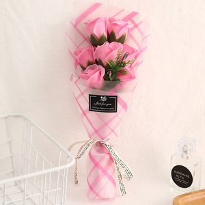 Cadeau de la Saint-Valentin Bouquet de roses roses Simulation de fleurs d'<span class=keywords><strong>oeillets</strong></span> Bouquet de fleurs pour la Saint-Valentin Cadeau de fête des mères pour Thanksgiving - Product Image 2