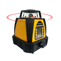 Transmetteur de nivellement des terres agricoles à faisceau laser rouge professionnel, nivellement automatique, niveau laser rotatif avec double écran LCD