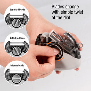 ที่ปอกเปลือกผักผลไม้แบบหมุน 3 in 1 ใบมีดสแตนเลส อุปกรณ์ครัวอเนกประสงค์ สำหรับปอกมันฝรั่ง ผลไม้ และผัก - Product Image 5