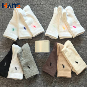 Hans Cotton Knitted Mid Tube Sports <b>Socks</b> Classic Colors Breathable <b>Moisture</b> Wicking Training <b>Socks</b> - Product Image 1