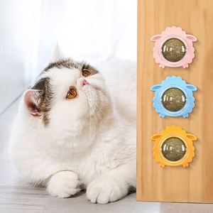 Venta al por mayor de productos para mascotas, Bola de hierba gatera de pared giratoria, plantas naturales, juguete para gatos, juego de gatos, Limpieza de dientes molares, juguete de hierba gatera de oveja - Product Image 1