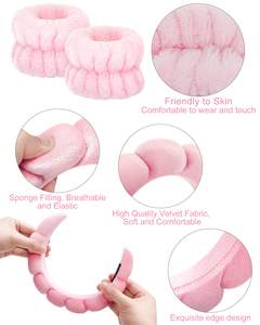 Esthéticienne du <span class=keywords><strong>visage</strong></span> en tissu éponge avec logo personnalisé direct d'usine enlève la tige <span class=keywords><strong>bandeau</strong></span> de maquillage <span class=keywords><strong>bandeau</strong></span> de soins de la peau - Product Image 3