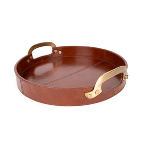 Corbeille à fruits en cuir simple et élégante, plateau à fruits en cuir PU, plateau de rangement pour clés et articles divers - Product Image 4