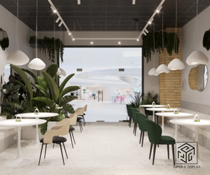 Muebles <span class=keywords><strong>de</strong></span> Barra <span class=keywords><strong>para</strong></span> Cafetería Boutique con Iluminación LED, Diseño <span class=keywords><strong>de</strong></span> Vitrina <span class=keywords><strong>para</strong></span> Cafetería, Exhibidor <span class=keywords><strong>de</strong></span> Pasteles y Café, Acero Inoxidable Templado - Product Image 2