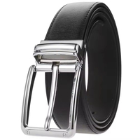 Ceintures en cuir véritable pour hommes, boucle simple, logo personnalisé, ceintures en cuir formelles pour affaires, vente en gros
