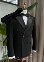 2025 baru pria pernikahan Banquet 3 buah Bisnis ramping Double Breasted Peak Lapel ventilasi ganda kualitas tinggi Set untuk pria