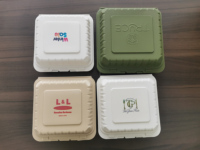 Boîte à lunch bento jetable écologique biodégradable à compartiment unique en bambou pour plats à emporter