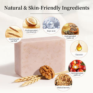 Jabón en Barra Exfoliante Suave para Piel Sensible - Exfoliante <span class=keywords><strong>de</strong></span> Avena y Nuez, Iluminador y <span class=keywords><strong>Antiinflamatorio</strong></span>, Logotipo Personalizado - Product Image 2