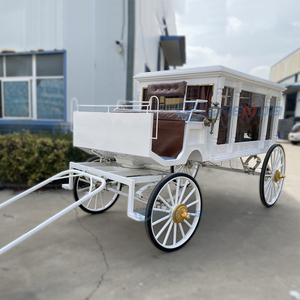 Latest Design Horse Drawn Funeral Hearse Coffin Buggy Motorcycle Funeral Cart Funeral Service Wagon - Product Image 4