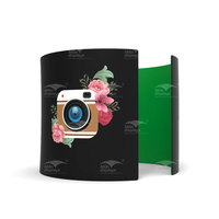 Cabine circulaire personnalisée à impression 360 degrés, cabine Allie avec porte superposée pour la photographie vidéo et la caméra
